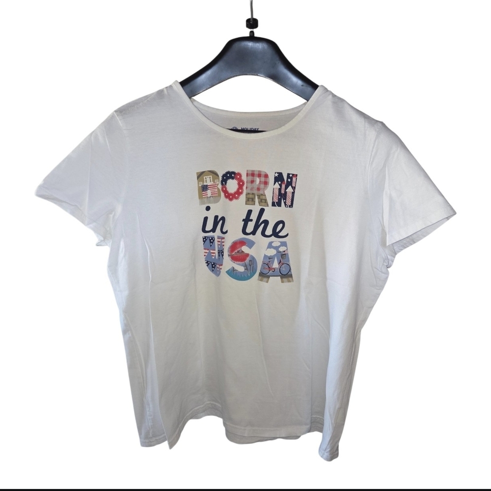 Holiday Editions White 'Born in the USA' Tee